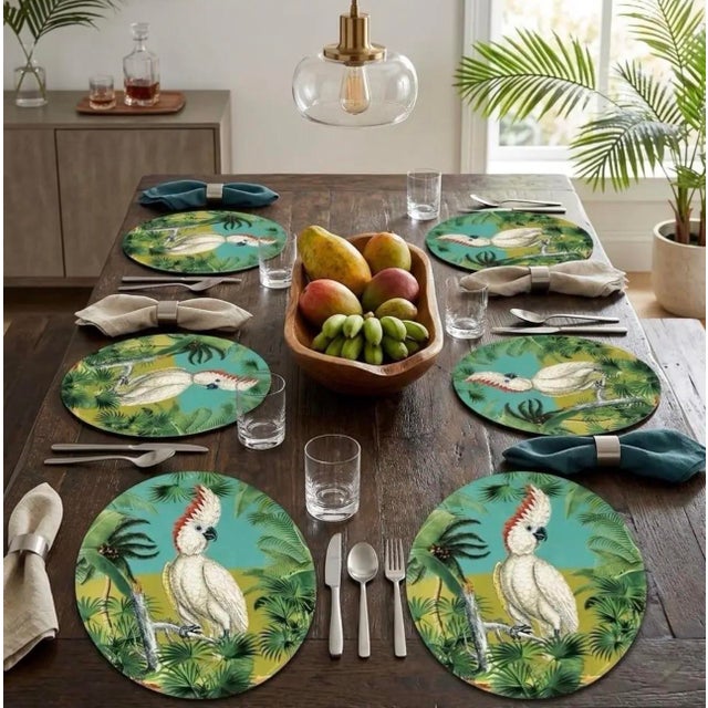 Vintage Italian Cockatoo Lacquered Placemats - Set of 6 For Sale - Image 12 of 12