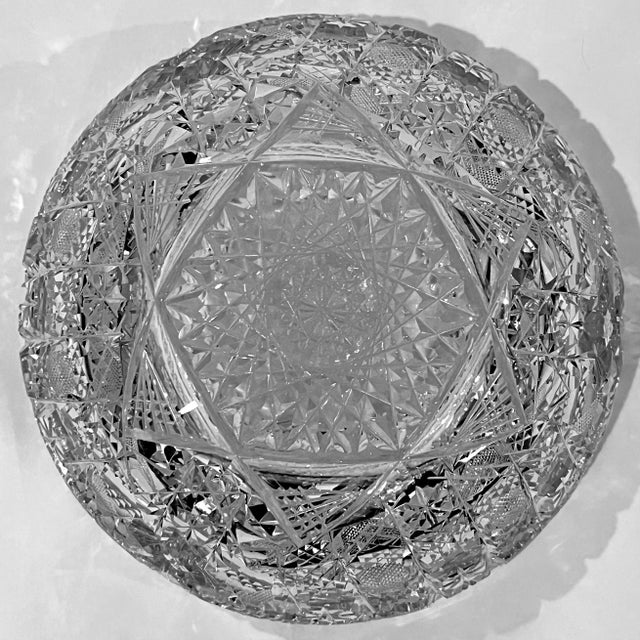 Glass Early 20th Century American Brilliant Deep Cut Crystal Bowl For Sale - Image 7 of 11