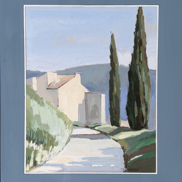 Contemporary Jean Lallemand, Chemin À Gréoux, 1980s, Gouache, Framed For Sale - Image 3 of 9