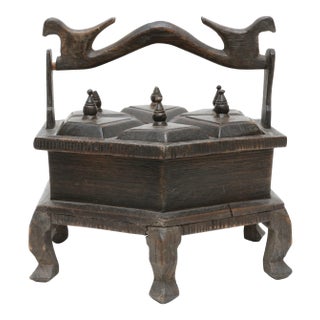 Antique wooden Asian tea or herb holder For Sale