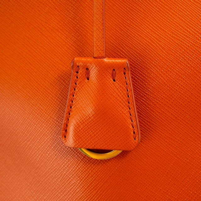 Prada Lux Galleria Saffiano Papaya Leather Large Tote Bag For Sale - Image 13 of 14