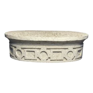 Late 20th Century Oval Limestone Architectural Designed Decorative Bowl