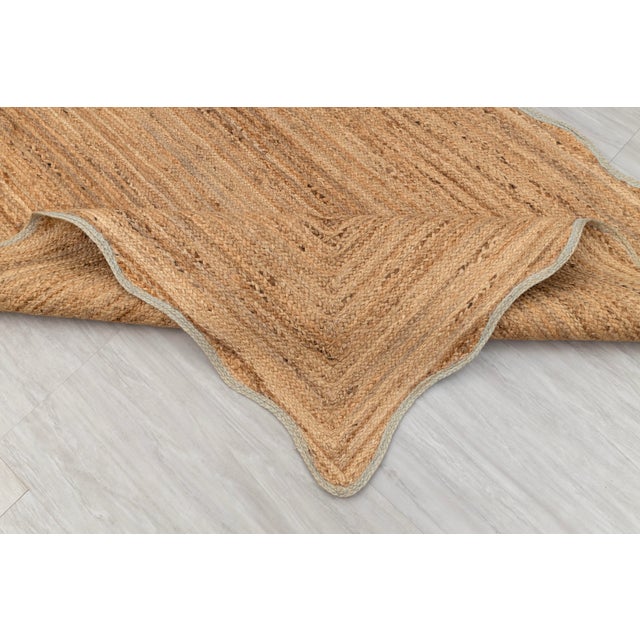 9x12Ft. Laurel Wave Scallop Edge Jute Rug For Sale - Image 10 of 12