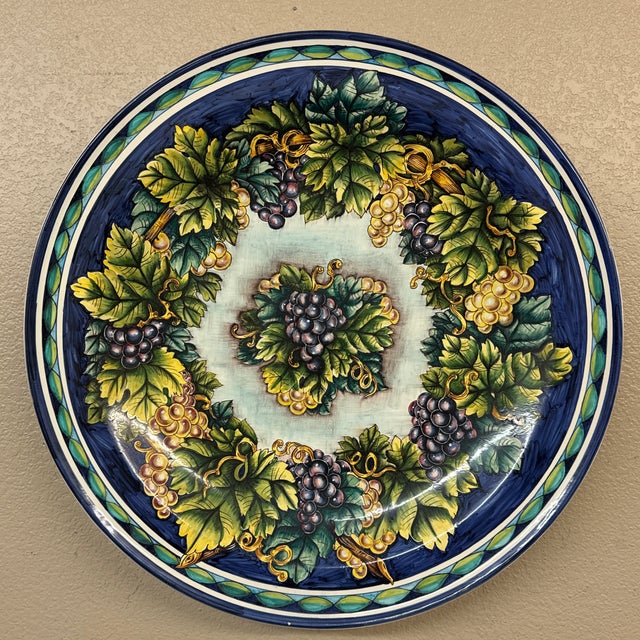 Italian Ceramiche Grape Majolica Grande Piatto For Sale - Image 3 of 12