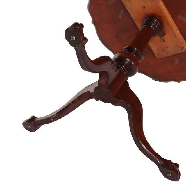 Antique Philadelphia School Chippendale Mahogany Pie Crust Stand C1930 For Sale - Image 9 of 9