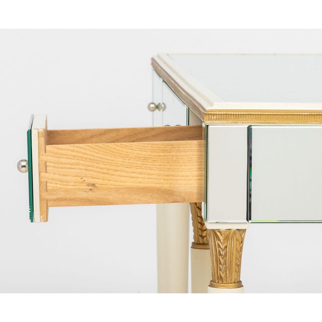 White Suzanne Kasler for Hickory Chair Company Mirrored Vanity Table For Sale - Image 8 of 9