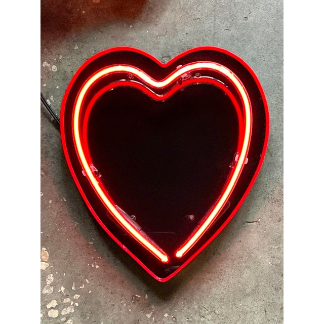 Glass Vintage Neon Heart For Sale - Image 7 of 12