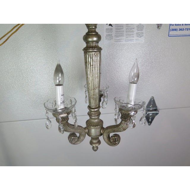 1980s Antique Venetian Style 3 Light Chandelier With Original Matching Canopy For Sale - Image 5 of 5
