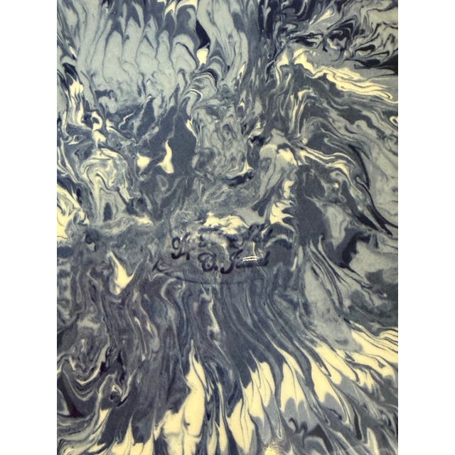 Signed Christine Jouval Blue Aptware Serving Bowl For Sale In New York - Image 6 of 14