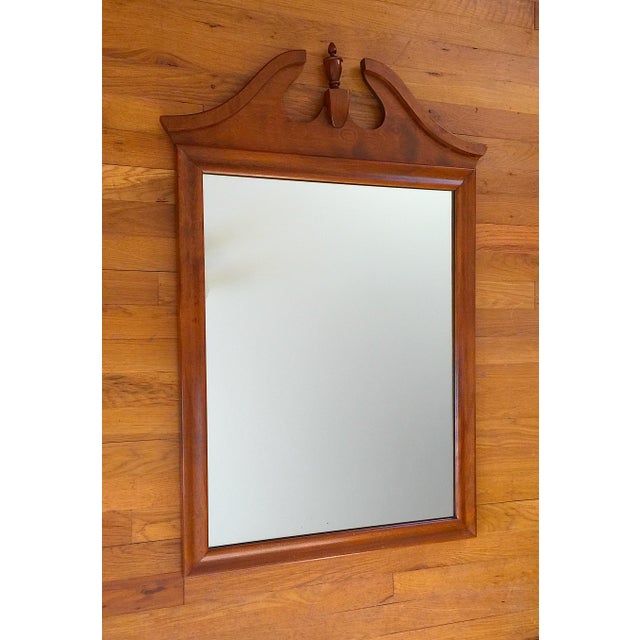 Vintage Ethan Allen by Baumritter, Nutmeg Maple Pediment Wall Mirrors