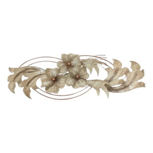 1990s Metallic Floral Metal Wall Sculpture by C. Jere Signed