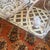 Vintage Victorian French Style White Iron / Lattice Rectangle Basket W/ Leaves/Tiles & Fixed Handle For Sale - Image 10 of 18