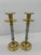 Modern Mixed Metal Chrome and Brass Candlesticks - A Pair For Sale - Image 4 of 4