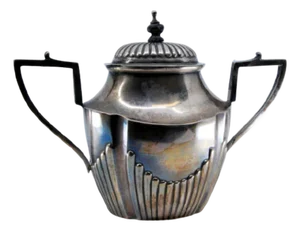 Sugar Bowl in Fluted Silver