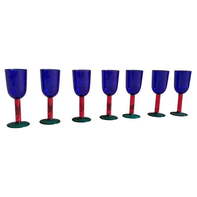 Vintage Color Blocked Acrylic Party Glasses by Precisioncraft- Set of 8 For Sale - Image 12 of 12