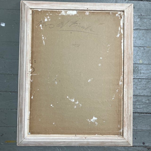 1970’s Original Abstract Expressionist Modernist Female Nude Naive Painting Mid Century Wood Frame For Sale - Image 4 of 4