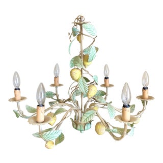 Italian Tole Lemon Chandelier For Sale