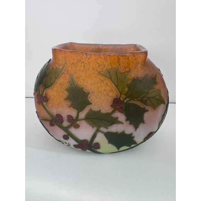 This hand etched glass vase was made in the late 1800's by Francois-Theodore Lagras who worked at Minton before going out...