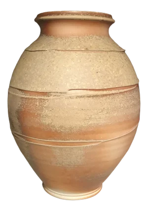 Mid-Century Signed Handmade Studio Art Pottery Ribbed Artisan Vase