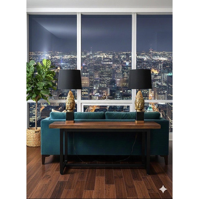 1960s James Mont Style Buddha Head Lamps - a Pair For Sale - Image 18 of 18