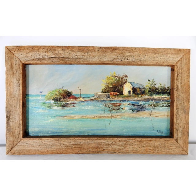 Florida Keys "Channel Cut" Oil Painting by Jo Hipler, Framed For Sale - Image 12 of 12