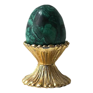 Malachite Egg Sculpture