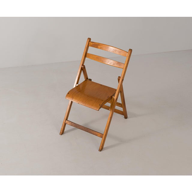 Vintage Italian Folding Chair in Light Wood, 1950s For Sale - Image 6 of 6