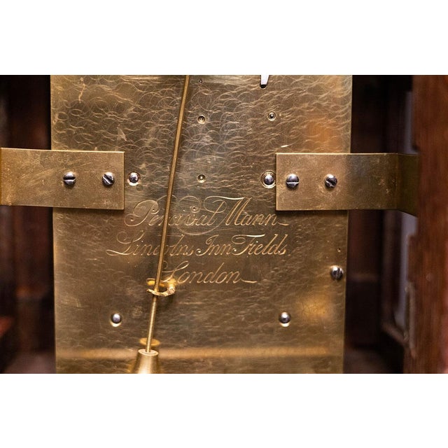 Brown English Bracket Clock by Percival Mann, London, United Kingdom, 1765 For Sale - Image 8 of 9