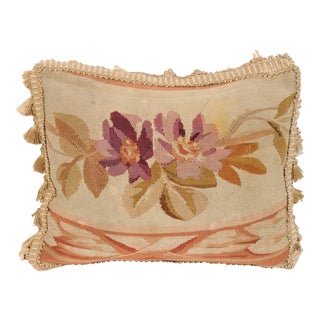 19th Century French Aubusson Tapestry Pillow For Sale