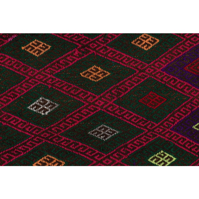 Modern Rug & Kilim’s Contemporary Kilim Runner Rug With Polychromatic Geometric Pattern For Sale - Image 3 of 7
