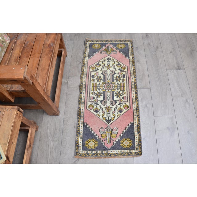 Pale Pink Anatolian Wool Rug For Sale - Image 6 of 6