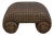 Mackenzie Childs Scrolled Base Woven Wicker Stool For Sale