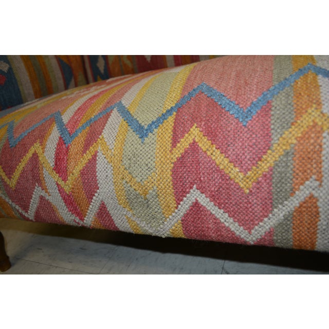 Sundance Kilim Wool Colorful Southwest Loveseat / Sofa Entry Bench Seat For Sale - Image 11 of 14