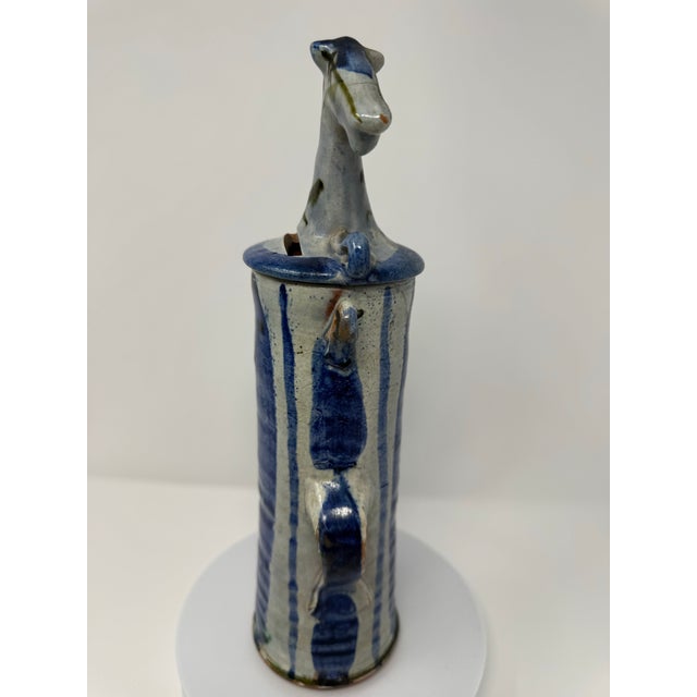 20th Century Scandinavian Style Pottery Vessel (Still Bank) With Horse Head For Sale - Image 4 of 12