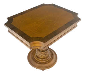 Fine Banded Top One Drawer Single Carved Pedestal Night Stand End Lamp Table