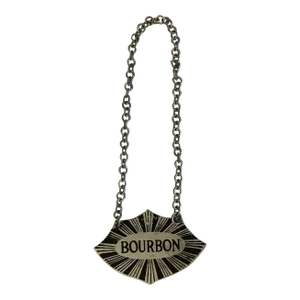 Mid 20th Century Vintage Decanter Tag Reversible Bourbon or Rye