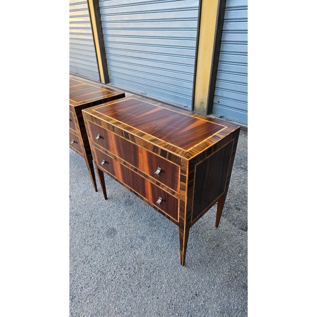 Inlaid Wooden Bedside Tables, 1970s, Set of 2 For Sale - Image 15 of 16
