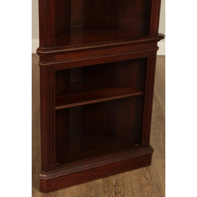 Traditional Cherry Corner Open Bookcases A Pair Chairish