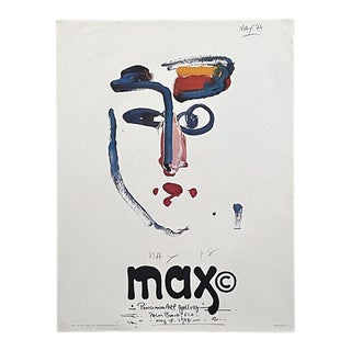 Peter Max "Visage" Hand Signed Poster 1976 For Sale