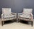 Blue Pair of Walnut Framed Lounge Chairs by Harvey Probber Mid Century, Attributed For Sale - Image 8 of 11