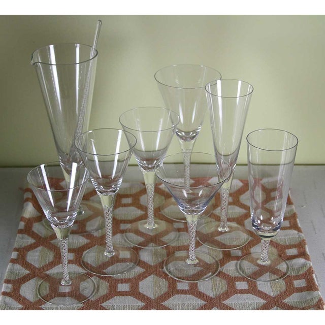 Mid-Century Modern 1990s Lovely Murano 9 Pc Crystal Set For Sale - Image 3 of 9