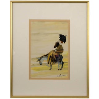 Judith Yellin Ginat, Judaica Israeli Torn Paper Collage, 1969 For Sale