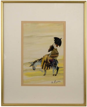 Judith Yellin Ginat, Judaica Israeli Torn Paper Collage, 1969