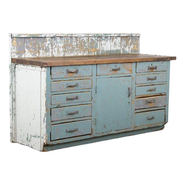 Vintage Industrial Work Counter For Sale