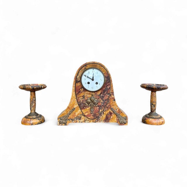 Classic french mantel clock from the early 20th century, manufactured by the prestigious société clusienne in cluses, the...