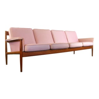 8 Ft. Long Grete Jalk for France and Son Four Seat Sofa, Denmark For Sale