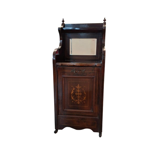 Antique Victorian Purdonium Coal Cabinet with Mirror, 1890s For Sale - Image 15 of 18