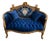 1940 French Artisan Louis XVI Gold Blue Beech Settee For Sale