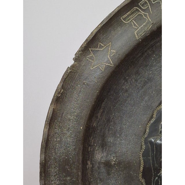 18th Century Continental Pewter Sukkot Sukkah Plate Hebrew Engraved Rare Relief Judaica For Sale - Image 16 of 18