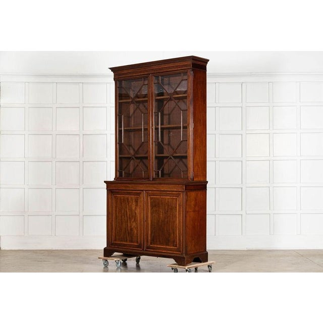 Late 19th Century English Inlaid Mahogany Glazed Bookcase, 1870 For Sale - Image 5 of 18